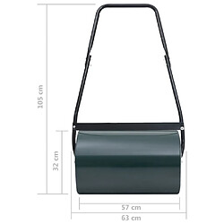 vidaXL Rouleau à gazon vert et noir 63 cm 50 L pas cher