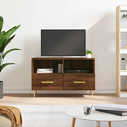 Maison Chic Meuble TV scandinave - Banc TV pour salon Chêne marron 80x36x50 cm Bois d'ingénierie -MN60145