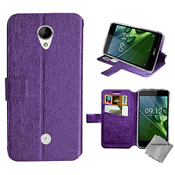 Htdmobiles Housse etui portefeuille pour Acer Liquid Zest 3G Z525 + film ecran - MAUVE