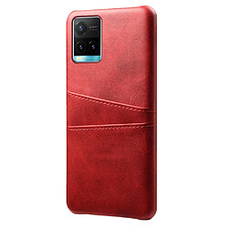 Coque en TPU + PU anti-chocs avec porte-cartes, rouge pour votre Vivo Y21/Vivo Y21s/Vivo Y33s