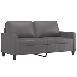 Maison Chic Canapé à 2 places,Sofa de Salon,Canapé droit Gris 140 cm Similicuir -GKD452908