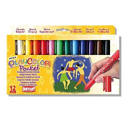 Instant - Playcolor Pocket - Gouache solide en stick - 12 couleurs - 5 g