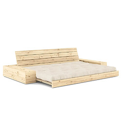 Avis Inside 75 Canapé lit futon BASE lin couchage 130cm dossiers et accoudoirs coffres