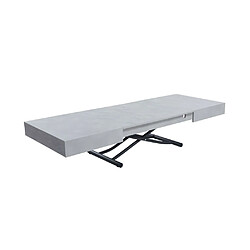 Inside 75 Table basse relevable extensible ALBATROS design gris beton Pied gris graphite pas cher