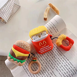 GUPBOO Airpods Coque Housse Étui Protecteur Compatible pour AirPods 3-Frites Burger Silicone