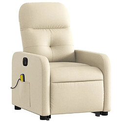 Avis Maison Chic Fauteuil Relax pour salon, Fauteuil inclinable de massage électrique Crème Tissu -GKD90946