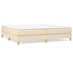 vidaXL Sommier à lattes de lit avec matelas Crème 200x200 cm Tissu