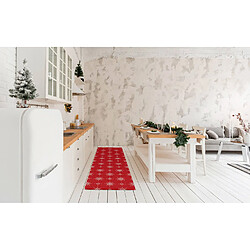 Alter Chemin de cuisine, 100% Made in Italy, Tapis antitache avec impression numérique, Chemin de table antidérapant et lavable, Modèle de Noël vintage - Étoiles, 140x75 cm