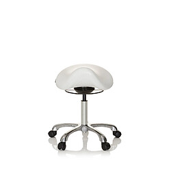 Tabouret / Chaise de selle ORTHO SIT simili cuir blanc hjh OFFICE