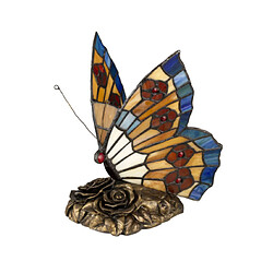 Elstead Lighting Lampe de table Butterfly Verre Tiffany Bronze architectural