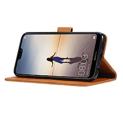 Wewoo Housse Coque Pour Huawei P20 Lite GUSSIM Business Style Étui en cuir à rabat horizontal avec support et fentes cartes et portefeuille marron pas cher