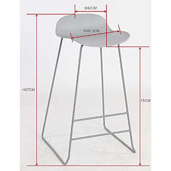 Avis Venture Home Tabouret de bar en acier et plastique Wave gris.