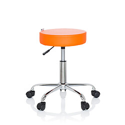 Tabouret / siège pivotant / siège technique OPERATOR II simili-cuir orange chrome hjh OFFICE