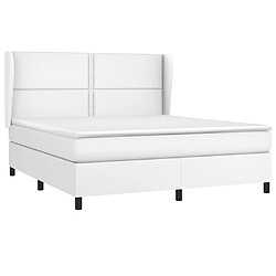 Avis Maison Chic Lit Adulte - Lit simple Lit à sommier tapissier avec matelas moelleux - Meuble de Chambre Blanc 180x200cm Similicuir -MN30596