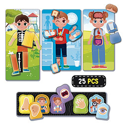 Lisciani Giochi- Montessori Baby Doctor Puzzle de l'appareil squelettique avec Silhouettes, 97159, Multicolore