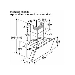 Acheter Hotte décorative murale 90cm 51db 441m3/h noir - DWK91LT60 - BOSCH