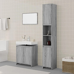 vidaXL Ensemble de meubles de salle de bain 3 pcs Sonoma gris