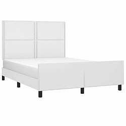 Avis Maison Chic Cadre/structure de lit avec tête de lit pour adulte - Lit Moderne Chambre Blanc 140x200 cm Similicuir -MN36359