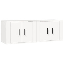 Maison Chic Lot de 2 Meubles TV muraux Banc TV suspendus pour salon blanc 57x34,5x40 cm -MN53892