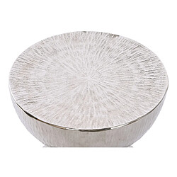 Avis Pegane Table d'appoint ronde en aluminium coloris argenté - diamètre 38 x hauteur 45 cm