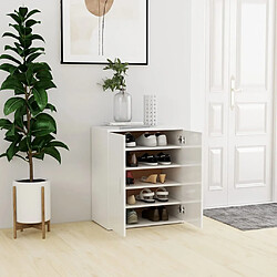 vidaXL Armoire à chaussures Blanc brillant 60x35x70 cm Bois ingénierie