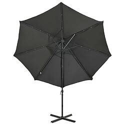 Acheter Helloshop26 Parasol meuble de jardin déporté avec mât et lumières led 300 cm anthracite 02_0008515