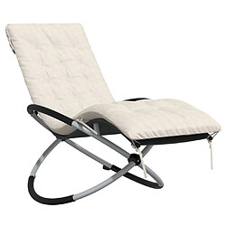 vidaXL Chaise longue géométrique avec coussin noir et gris acier