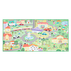 Acheter Beliani Tapis enfant vert à motif ville 80 x 150 cm KEMER