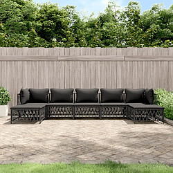 Maison Chic Salon de jardin 7 pcs + coussins - Mobilier/Meubles de jardin - Table et chaises d'extérieur anthracite acier -MN73867