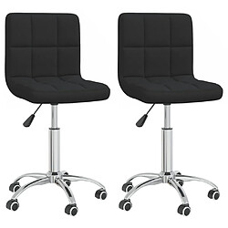 vidaXL Chaises pivotantes à manger lot de 2 Noir Tissu