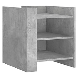 vidaXL Table de chevet gris béton 45x50x50 cm bois d'ingénierie