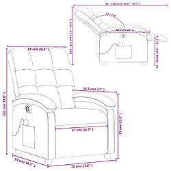 vidaXL Fauteuil de massage inclinable électrique Marron foncé Tissu pas cher