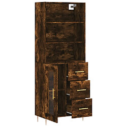 Avis vidaXL Buffet haut Chêne fumé 69,5x34x180 cm Bois d'ingénierie