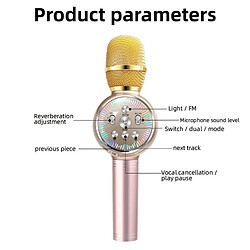 Yonis Microphone Bluetooth 5.0 Sans Fil Lumières