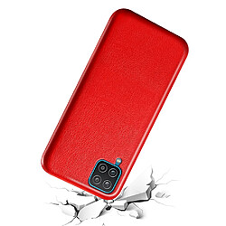 Coque en TPU + PU texture crazy horse anti-rayures rouge pour votre Samsung Galaxy A12