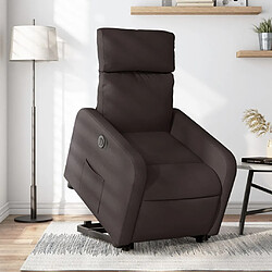 vidaXL Fauteuil inclinable électrique marron foncé tissu