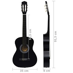 vidaXL Guitare classique de débutants et enfants Noir 3/4 36" pas cher