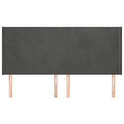 Avis Maison Chic Tête de lit scandinave avec oreilles,meuble de chambre Gris foncé 163x16x118/128 cm Velours -MN87149