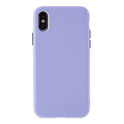 Universal Étui en silicone à boutons latéraux détachables liquides violets légers pour votre Apple iPhone XS / X