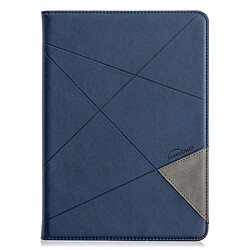 Etui en PU motif géométrique avec support bleu foncé pour votre Apple iPad Air 2/Air (2013)/iPad 9.7 pouces (2018)/(2017)/Pro 9.7 pouces (2016)