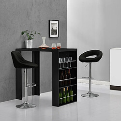 Table de Bar Bonn 3 Étagères 117 x 57 x 107 cm Noir [en.casa] pas cher