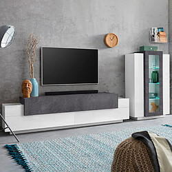 Ahd Amazing Home Design Composition Murale Blanche Salon Moderne Ardoise Meuble TV Vitrine Corona