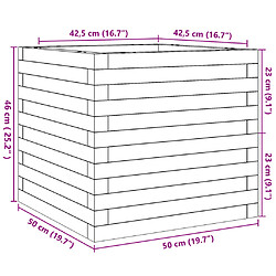 vidaXL Jardinière 50x50x46 cm bois de pin massif pas cher