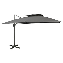 Maison Chic Parasol Jardin | Parasol déporté avec double toit 300x300 cm anthracite - GKD69444