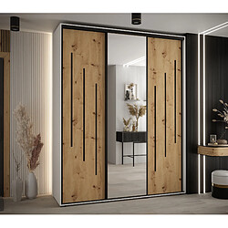 Abiks Meble Armoire DAVOS 9 À Portes Coulissantes 235,2/190/45 3 Portes