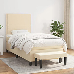 vidaXL Sommier à lattes de lit avec matelas Crème 80x200 cm Tissu