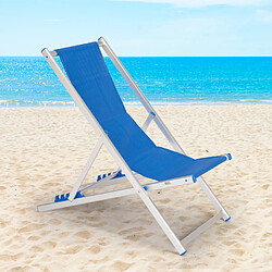 Beach And Garden Design 2 transats chaises de plage pliantes réglables en aluminium Riccione Gold, Couleur: Bleu