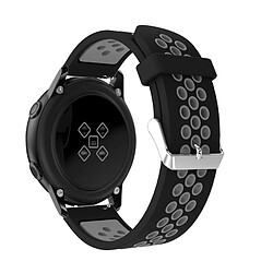 Wewoo Boucle métallique bande de montre bracelet en silicone trou rond bicolore pour Galaxy Watch Active 20mm pas cher