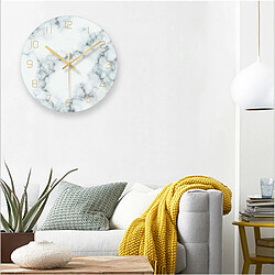 Acheter Horloge Murale à Quartz Silencieuse Moderne De 12 Po En Verre Sans Coutil Marbré Bleu Blanc