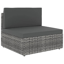 Maison Chic Salon de jardin 6 pcs + coussins - Mobilier/Meubles de jardin - Table et chaises d'extérieur Gris Résine tressée -MN15268